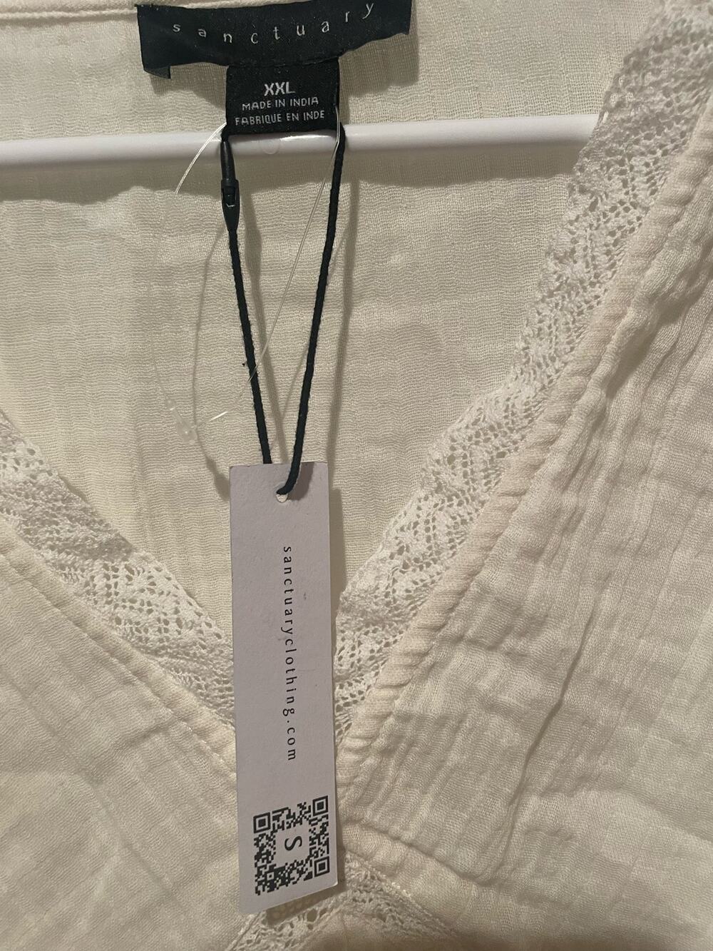 Women's Sanctuary Blouse, 2XL, l/sleeve, eggshell, $24, B60